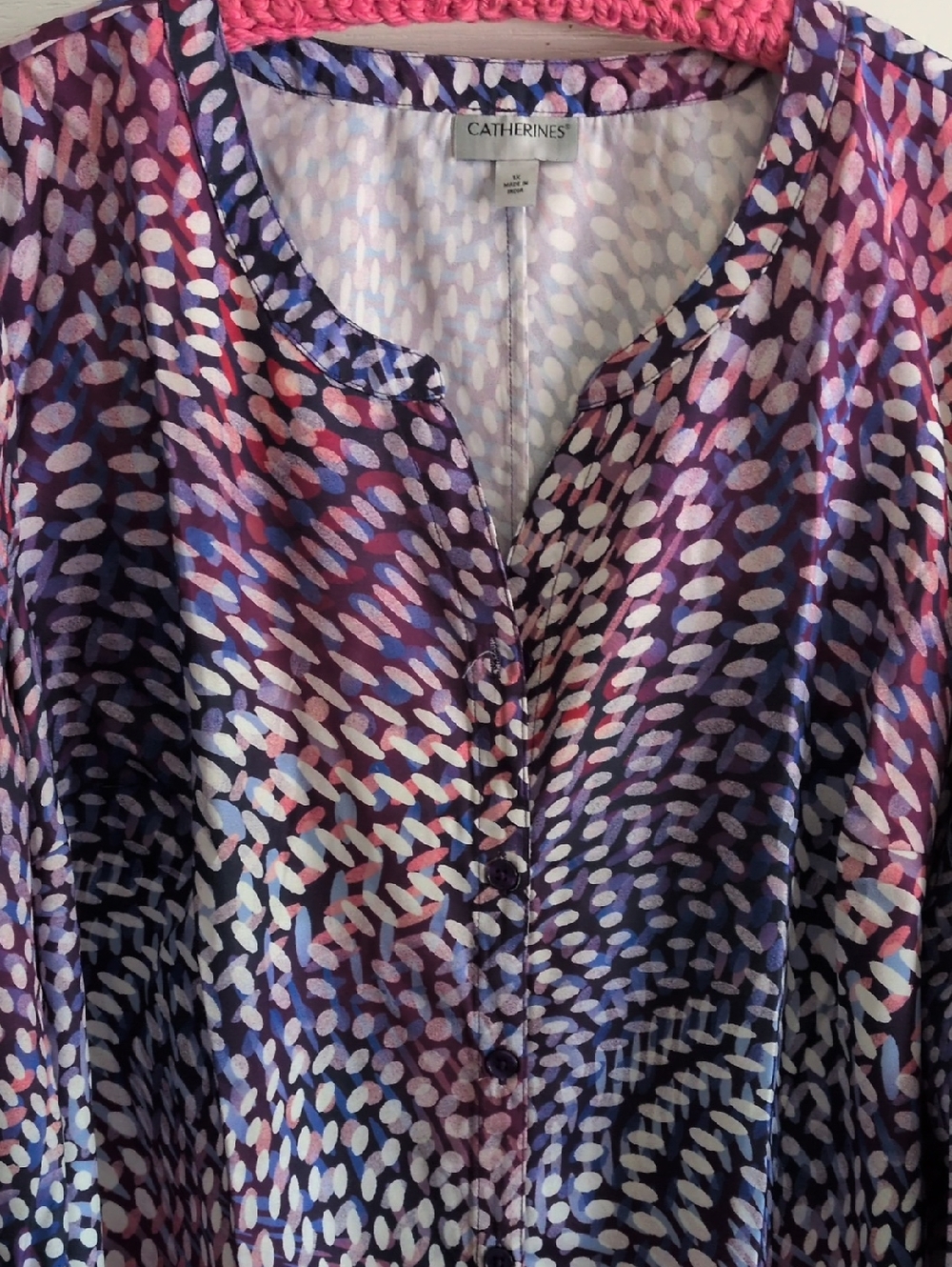 Catherines Women's Geometric Button-Front Top
